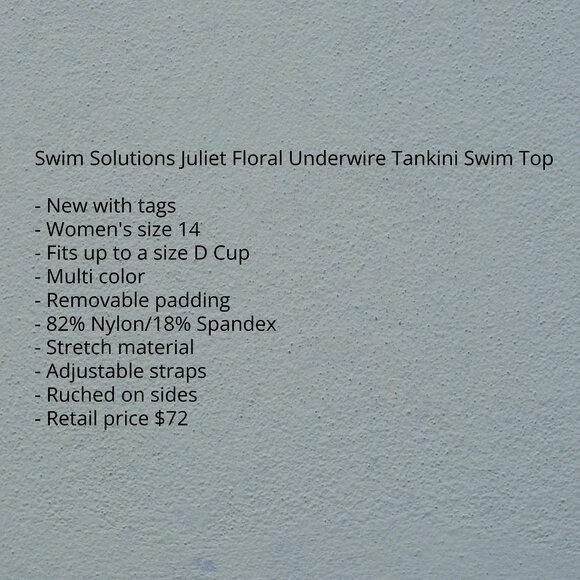 Swim Solutions Juliet Floral Underwire Tankini - Picture 4 of 5